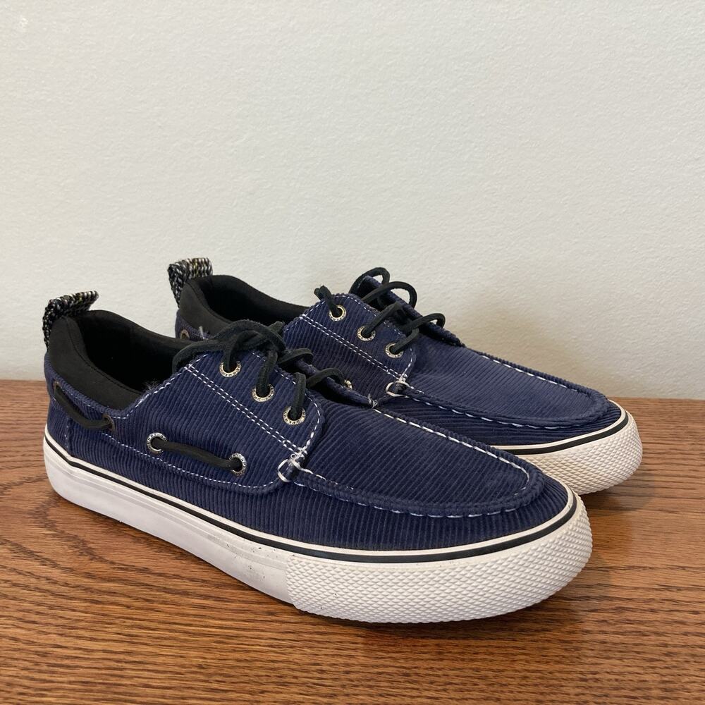 Sperry Top-Sider Men's 3-Eye ribbed Navy Boat Shoes NW/OB 7.5M